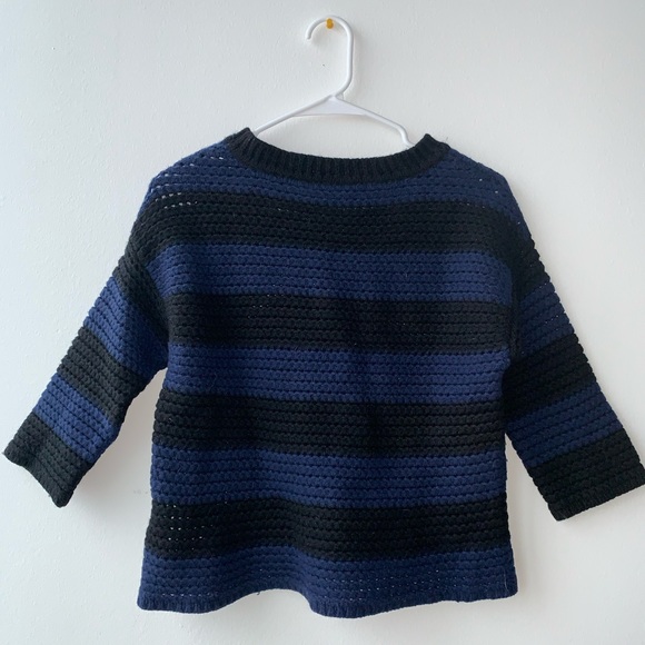 Brooks Brothers Wool Striped Stitch Sweater Blue and Black Size Small - Picture 2 of 4
